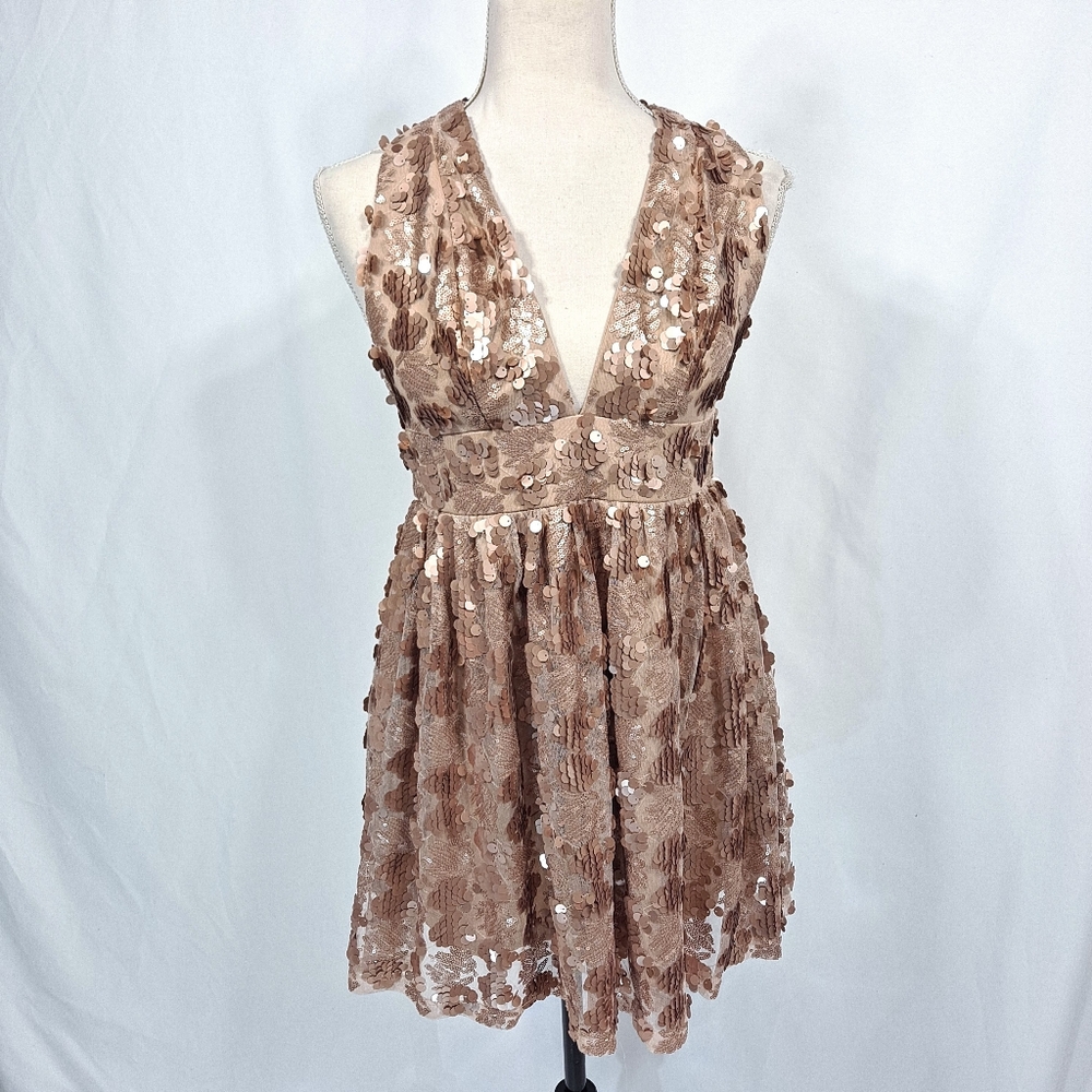 Lulu's Gold Got That Glam Sequined Dress - Picture 2 of 16